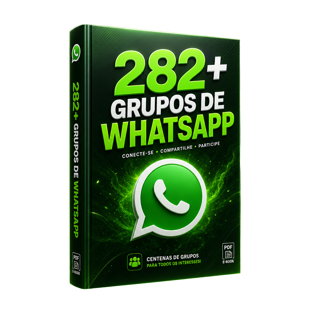 Capa do material digital em PDF com 282+ grupos de WhatsApp